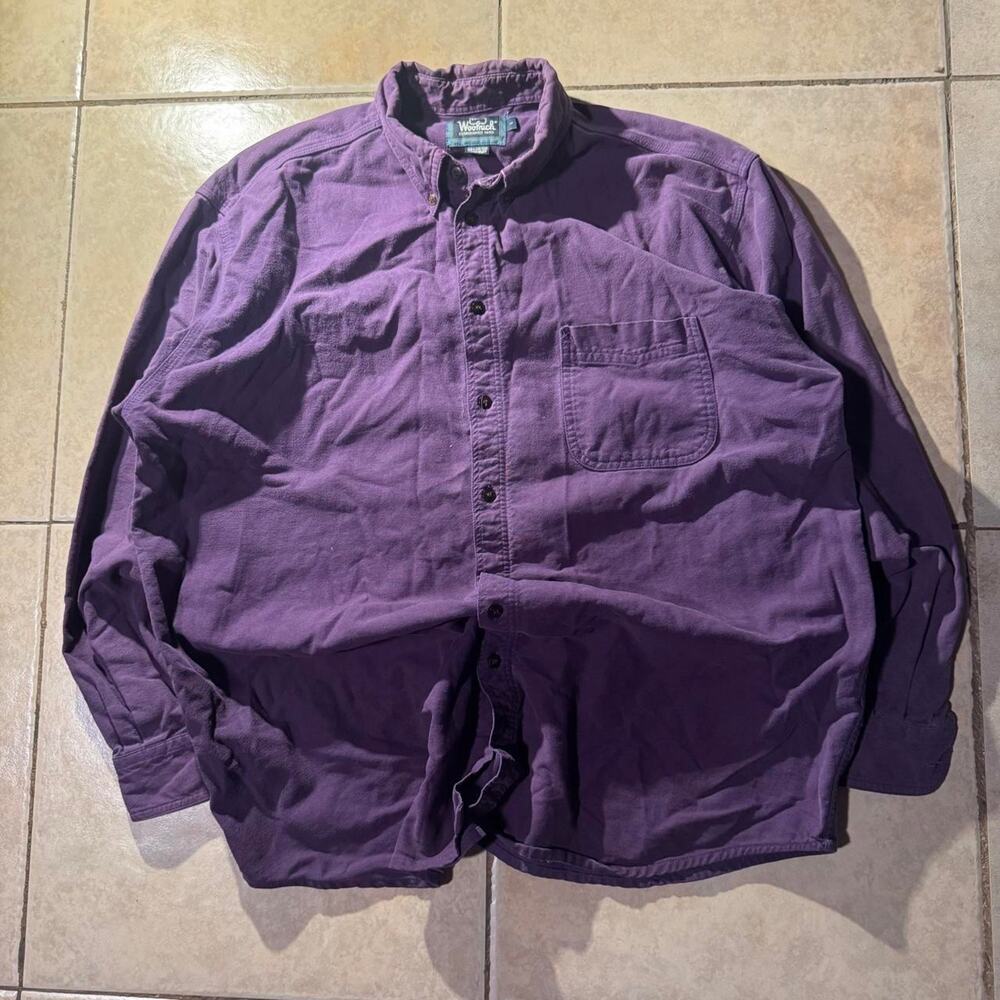 Y2k woolrich purple cotton button up Size L in Mens